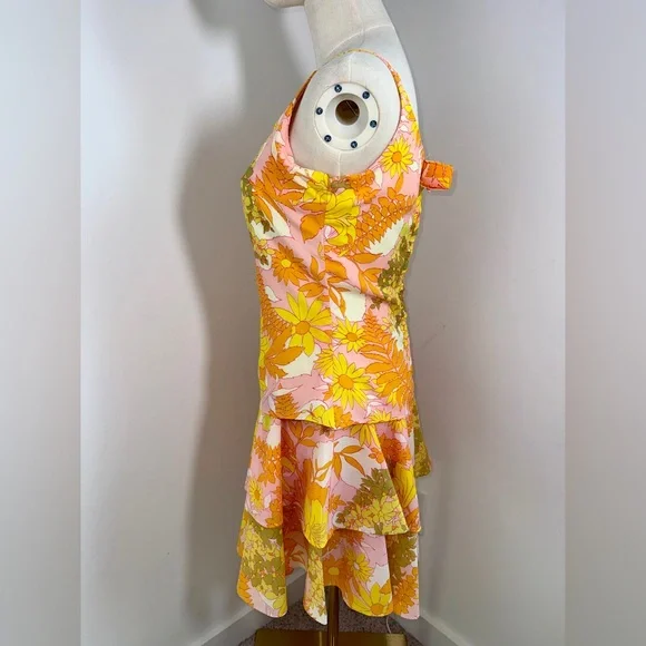 RARE VINTAGE 60s flower child DRESS - Picture 2 of 8